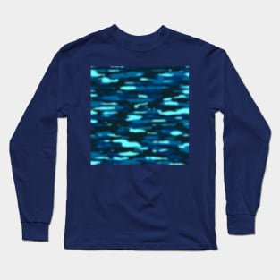 Camouflage Blue Turquoise Long Sleeve T-Shirt